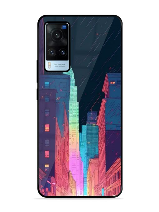 Minimal City Art Glossy Metal Phone Cover for Vivo X60 Zapvi