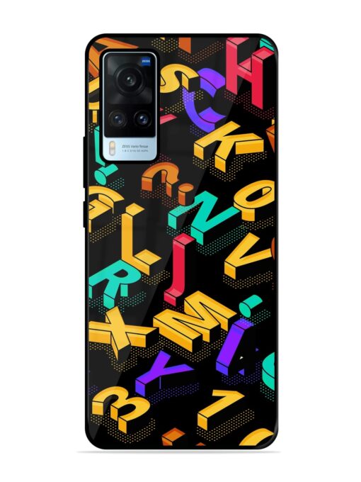 Seamless Pattern With Letters Glossy Metal Phone Cover for Vivo X60