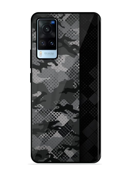 Dark Camouflage Glossy Metal Phone Cover for Vivo X60 Zapvi