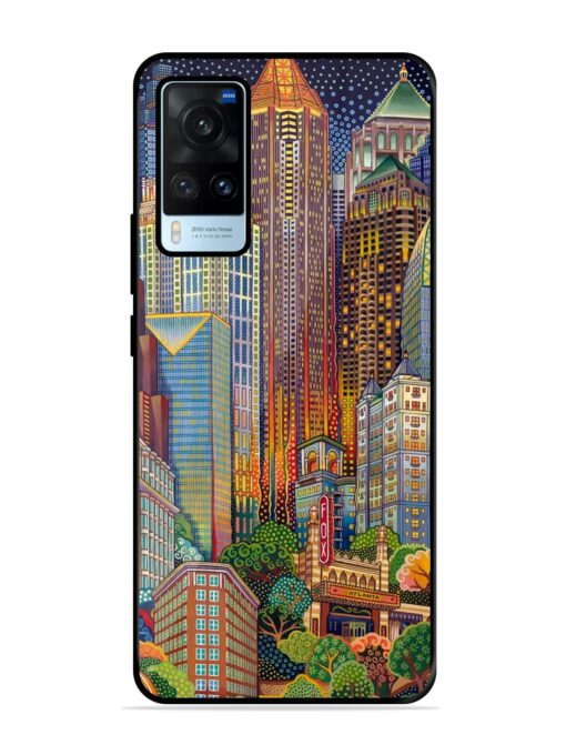 Cityscapes Art Glossy Metal Phone Cover for Vivo X60 Zapvi