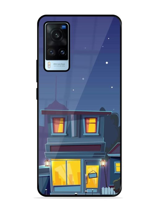 Vector Night House Glossy Metal Phone Cover for Vivo X60 Zapvi