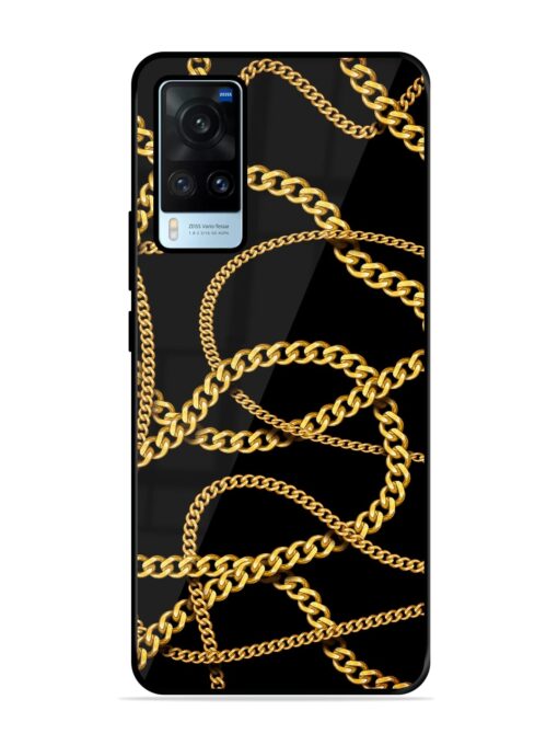 Decorative Golde Chain Glossy Metal Phone Cover for Vivo X60 Zapvi