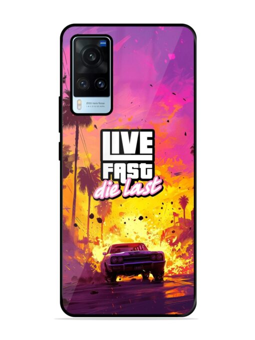 Live Fast Glossy Metal Phone Cover for Vivo X60 Zapvi