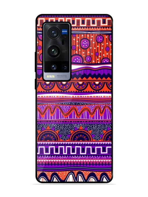 Ethnic Seamless Pattern Glossy Metal TPU Phone Cover for Vivo X60 Pro Plus Zapvi