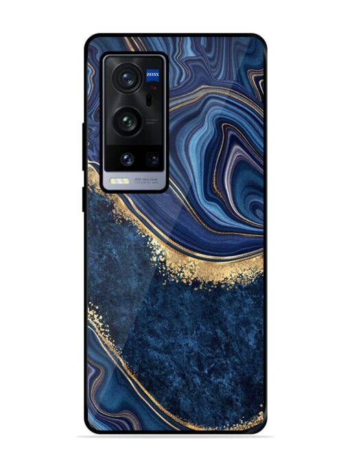 Abstract Background Blue Glossy Metal TPU Phone Cover for Vivo X60 Pro Plus Zapvi