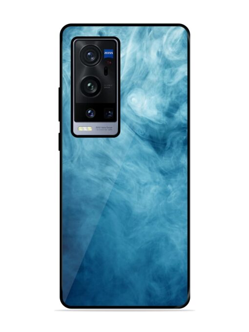 Blue Smoke Art Glossy Metal Phone Cover for Vivo X60 Pro Plus Zapvi