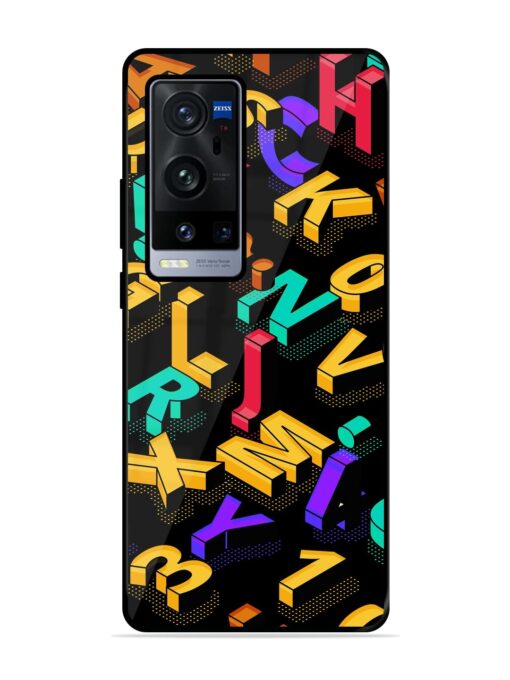 Seamless Pattern With Letters Glossy Metal Phone Cover for Vivo X60 Pro Plus Zapvi