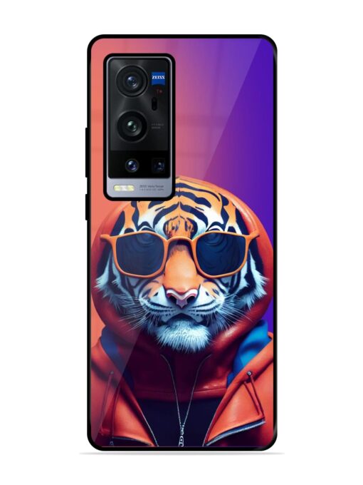 Tiger Animation Glossy Metal Phone Cover for Vivo X60 Pro Plus