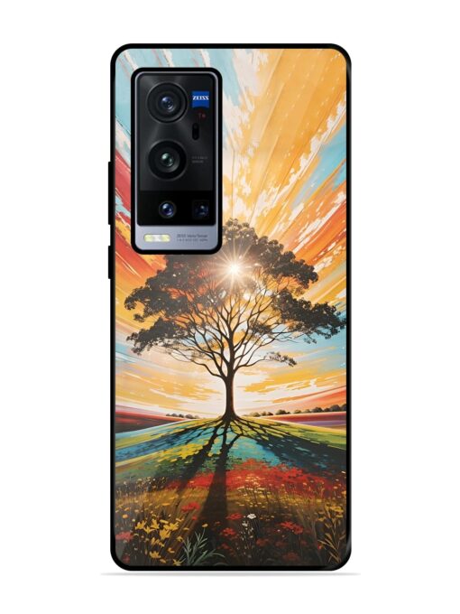 Abstract Tree Colorful Art Glossy Metal Phone Cover for Vivo X60 Pro Plus