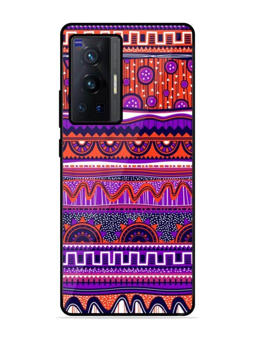 Ethnic Seamless Pattern Glossy Metal TPU Phone Cover for Vivo X70 Pro (5G) Zapvi