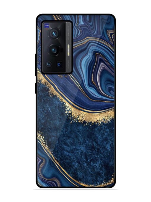 Abstract Background Blue Glossy Metal TPU Phone Cover for Vivo X70 Pro (5G) Zapvi