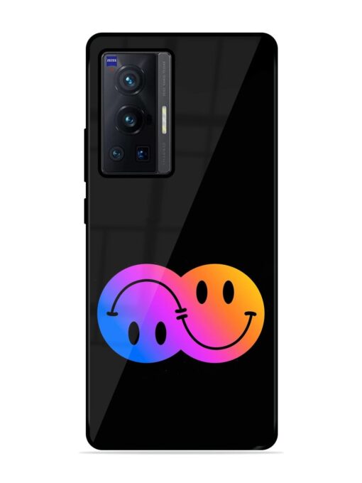 Gradient Smile Art Glossy Metal TPU Phone Cover for Vivo X70 Pro (5G) Zapvi