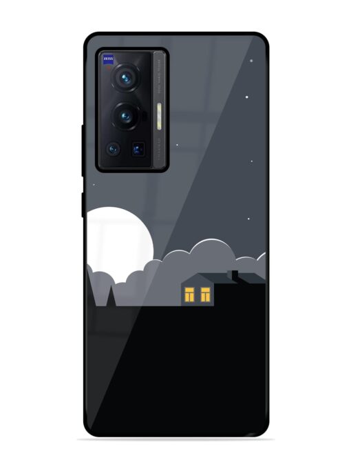 Full Moon Vector Art Glossy Metal Phone Cover for Vivo X70 Pro (5G) Zapvi