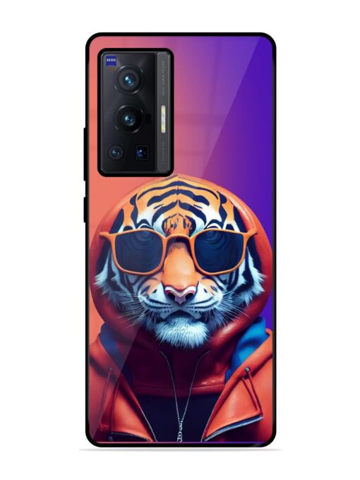 Tiger Animation Glossy Metal Phone Cover for Vivo X70 Pro (5G) Zapvi