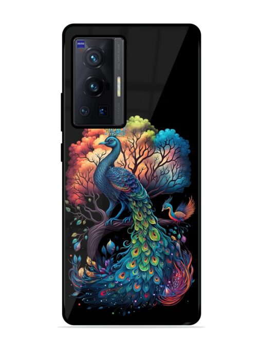 Peacock Tree Art Glossy Metal Phone Cover for Vivo X70 Pro (5G) Zapvi