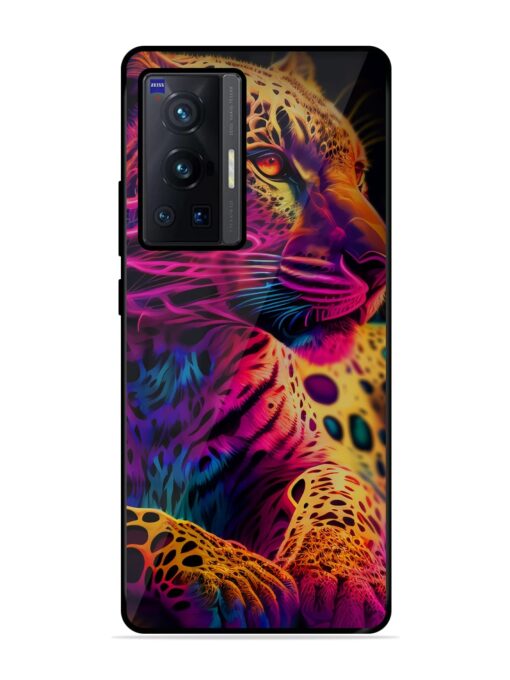 Leopard Art Glossy Metal Phone Cover for Vivo X70 Pro (5G) Zapvi