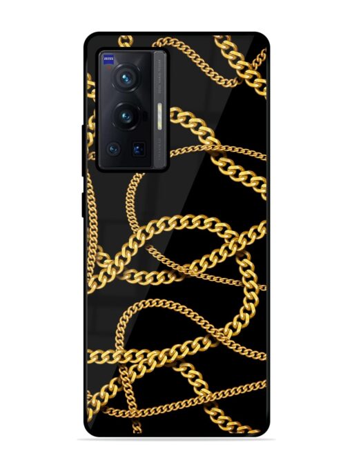 Decorative Golde Chain Glossy Metal Phone Cover for Vivo X70 Pro (5G) Zapvi