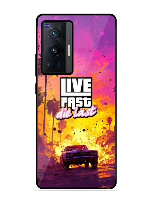 Live Fast Glossy Metal Phone Cover for Vivo X70 Pro (5G)