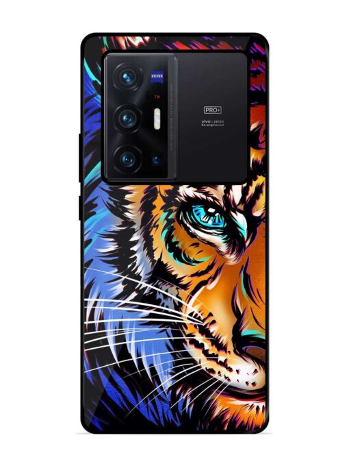 Colorful Lion Art Glossy Metal Phone Cover for Vivo X70 Pro Plus Zapvi