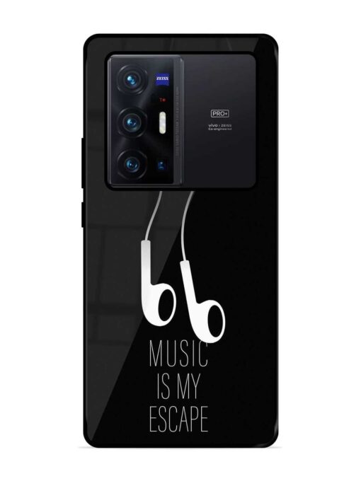 Music Is My Escape Glossy Metal Phone Cover for Vivo X70 Pro Plus Zapvi