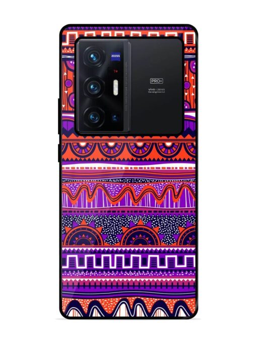 Ethnic Seamless Pattern Glossy Metal TPU Phone Cover for Vivo X70 Pro Plus