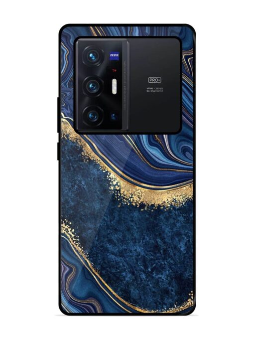 Abstract Background Blue Glossy Metal TPU Phone Cover for Vivo X70 Pro Plus Zapvi