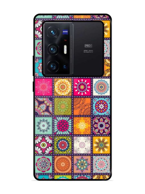 Seamless Pattern Vintage Glossy Metal Phone Cover for Vivo X70 Pro Plus