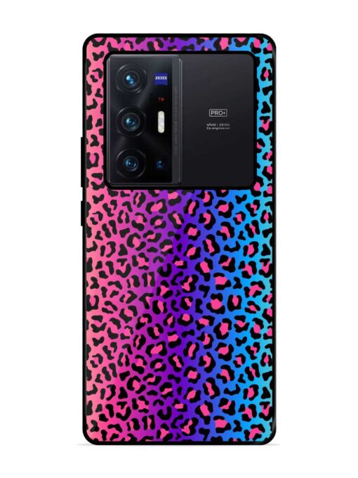 Colorful Leopard Seamless Glossy Metal Phone Cover for Vivo X70 Pro Plus Zapvi