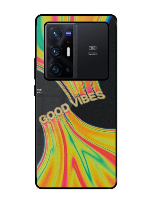 Good Vibes Glossy Metal Phone Cover for Vivo X70 Pro Plus Zapvi