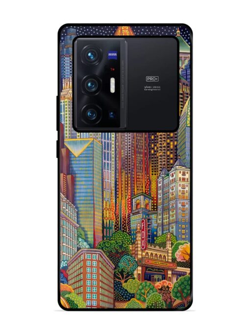 Cityscapes Art Glossy Metal Phone Cover for Vivo X70 Pro Plus Zapvi