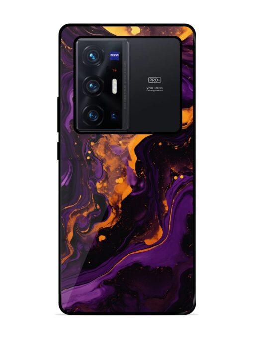 Painting Of A Purple Glossy Metal Phone Cover for Vivo X70 Pro Plus