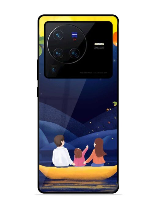 Happy Family And Beautiful View Glossy Metal Phone Cover for Vivo X80 Pro Zapvi