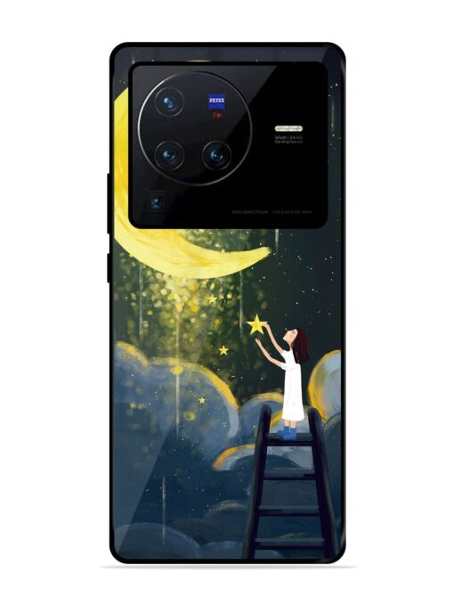 Moonlight Healing Night Illustration Glossy Metal TPU Phone Cover for Vivo X80 Pro Zapvi