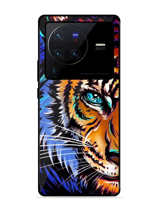 Colorful Lion Art Glossy Metal Phone Cover for Vivo X80 Pro Zapvi