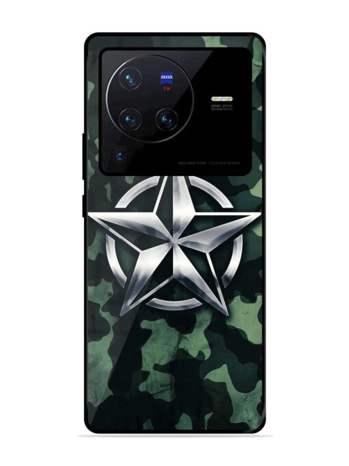 Indian Army Star Design Glossy Metal Phone Cover for Vivo X80 Pro Zapvi