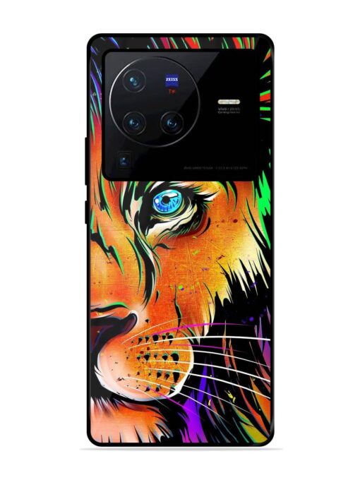 Colorful Lion Design Glossy Metal TPU Phone Cover for Vivo X80 Pro