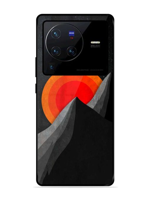 Black Mountain Glossy Metal Phone Cover for Vivo X80 Pro Zapvi