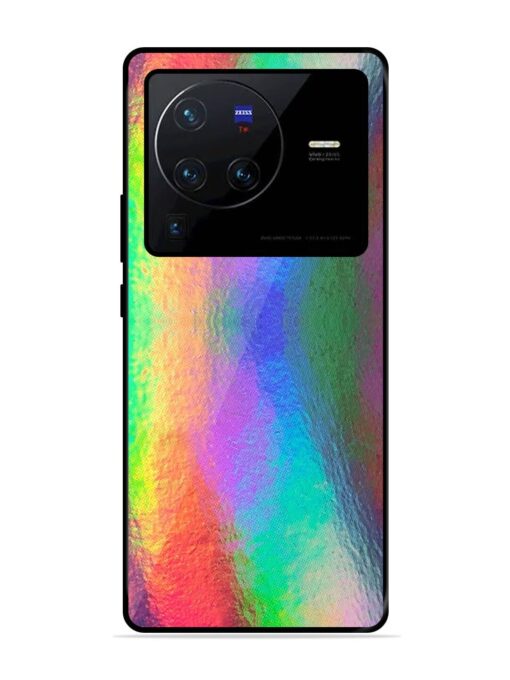 Colorful Holographic Background Glossy Metal TPU Phone Cover for Vivo X80 Pro