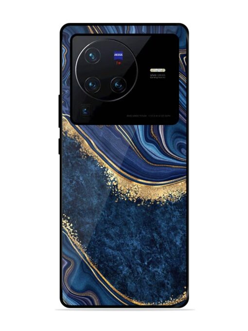 Abstract Background Blue Glossy Metal TPU Phone Cover for Vivo X80 Pro Zapvi