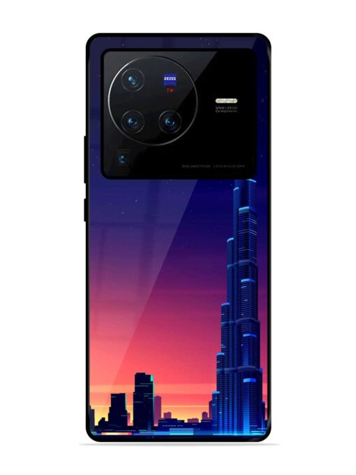 Burj Khalifa Abstract Glossy Metal Phone Cover for Vivo X80 Pro Zapvi