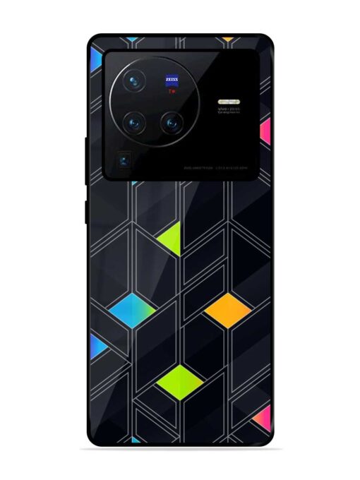 Abstract Mosaic Seamless Glossy Metal Phone Cover for Vivo X80 Pro Zapvi