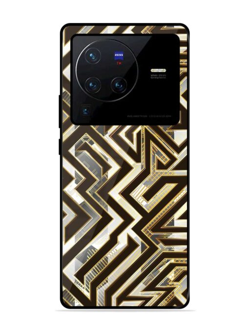 Technology Geometric Seamless Glossy Metal Phone Cover for Vivo X80 Pro Zapvi