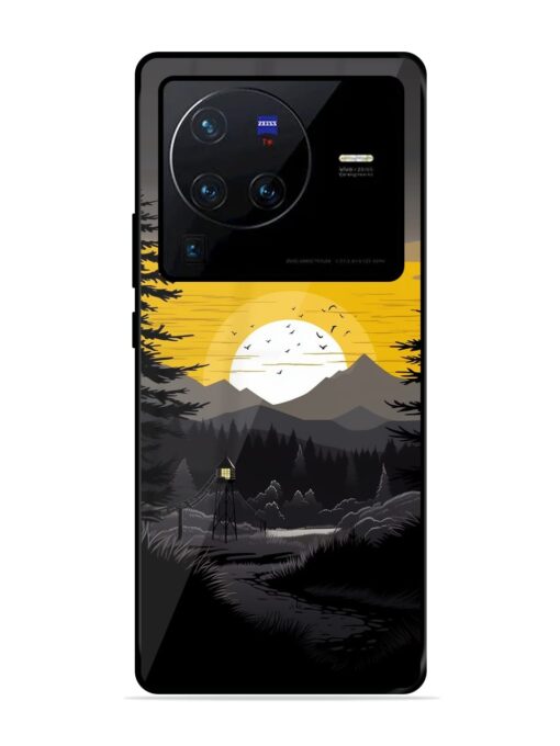 Sunset Vector Glossy Metal Phone Cover for Vivo X80 Pro