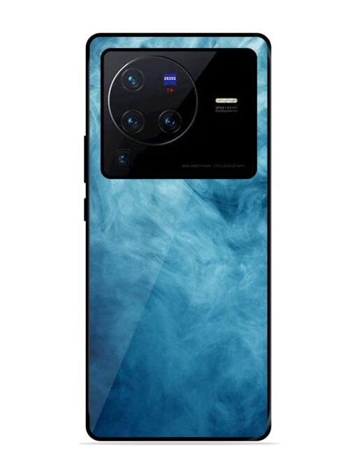 Blue Smoke Art Glossy Metal Phone Cover for Vivo X80 Pro