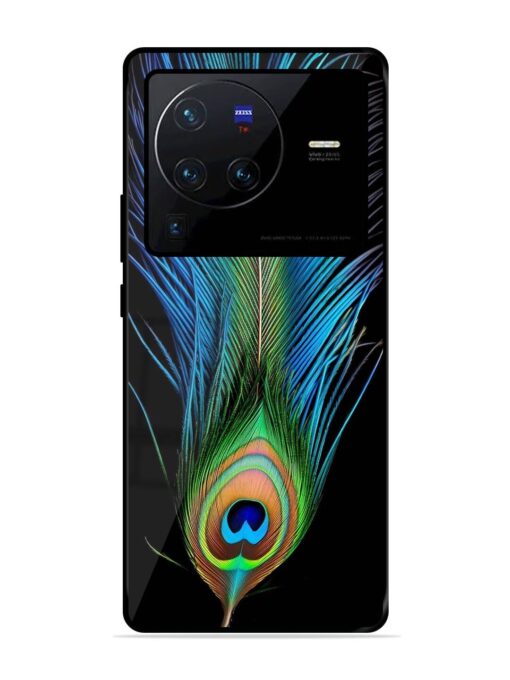 Peacock Feather Glossy Metal TPU Phone Cover for Vivo X80 Pro Zapvi