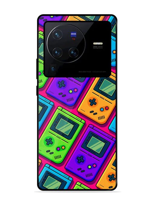 Game Seamless Pattern Glossy Metal Phone Cover for Vivo X80 Pro Zapvi