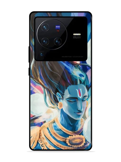 Bhagwan Sri Krishna Glossy Metal Phone Cover for Vivo X80 Pro