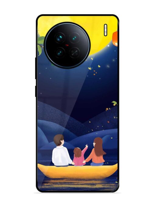 Happy Family And Beautiful View Glossy Metal Phone Cover for Vivo X90 Zapvi