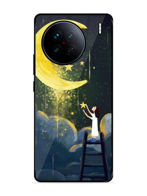 Moonlight Healing Night Illustration Glossy Metal TPU Phone Cover for Vivo X90 Zapvi