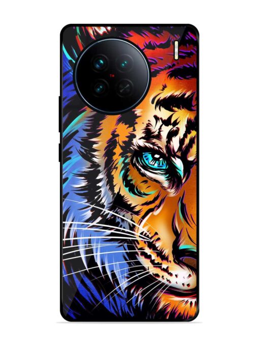 Colorful Lion Art Glossy Metal Phone Cover for Vivo X90 Zapvi